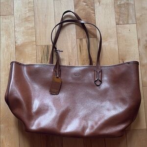 Ralph Lauren Chestnut Leather Tote Bag